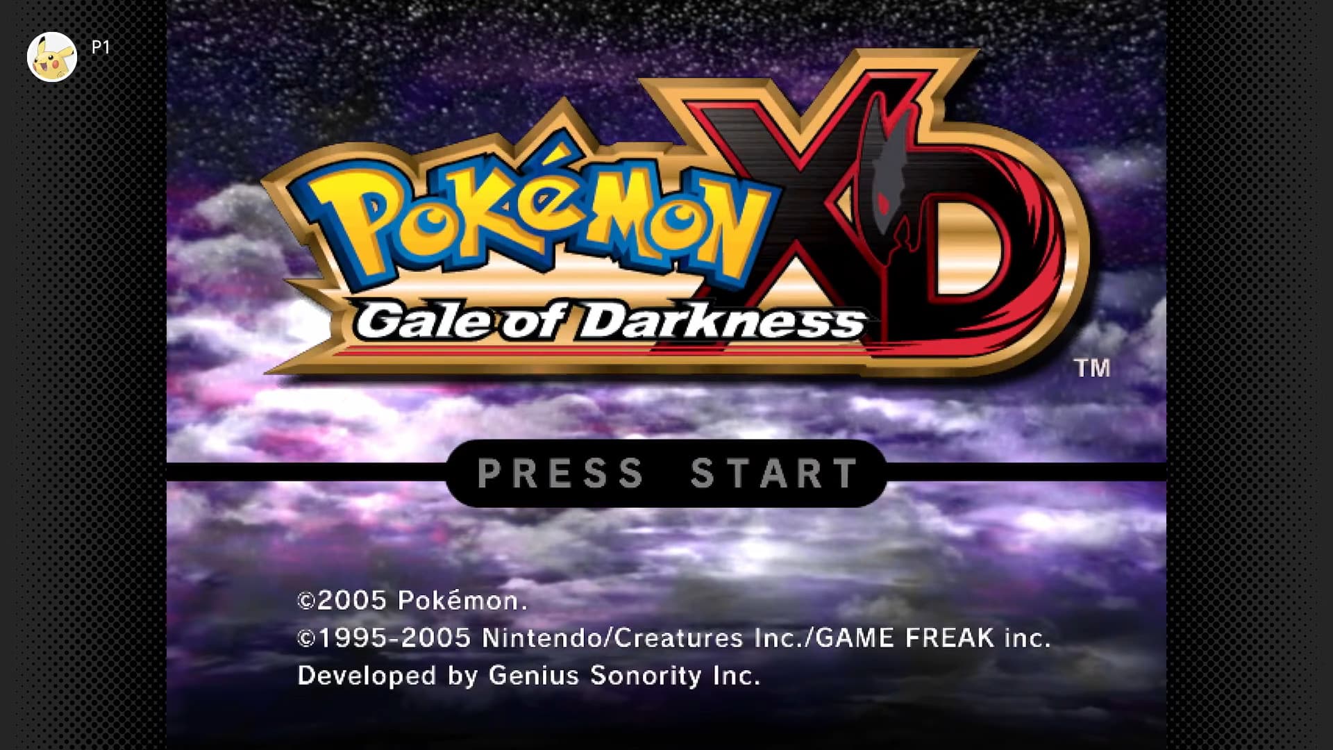 gale of darkness title screen on nintendo switch