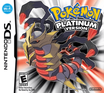 The boxart for Pokemon Platinum version featuring an origin-form Giratina.