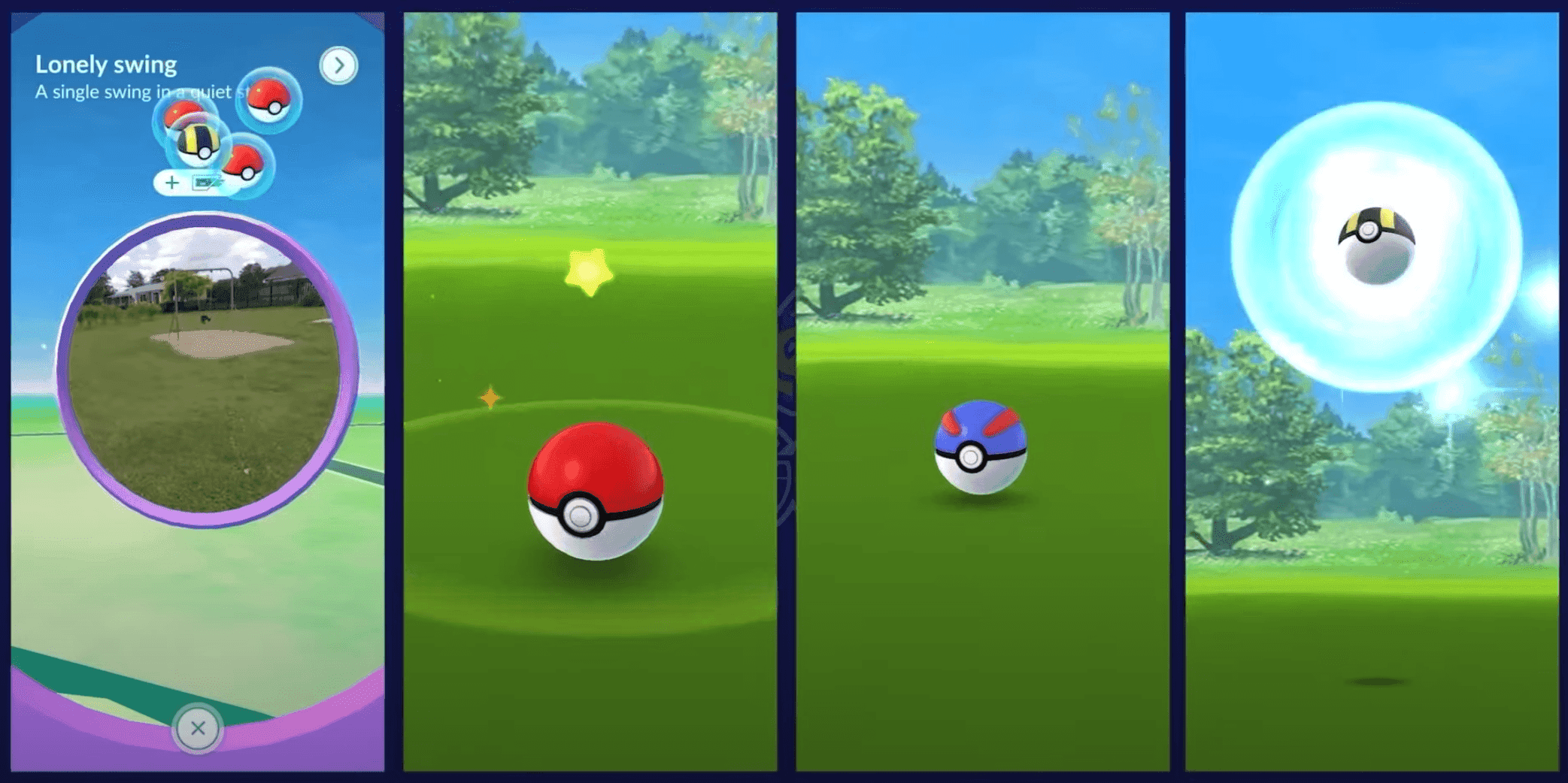 Pokemon Go Plus Plus imagry whosing the different types of pokeball