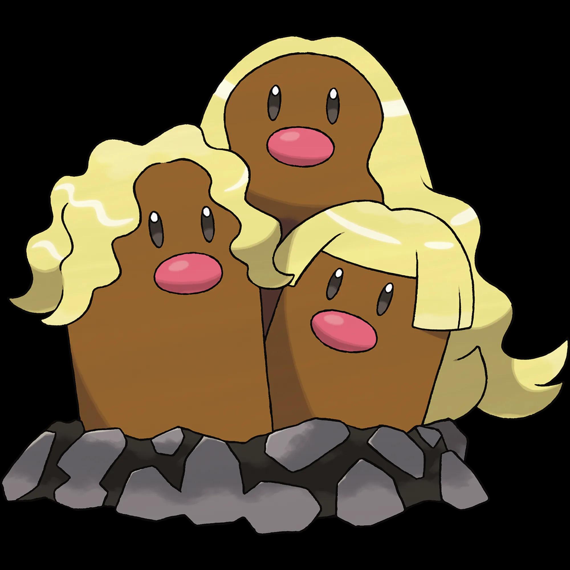 Dugtrio Alolan (dugtrio) official artwork