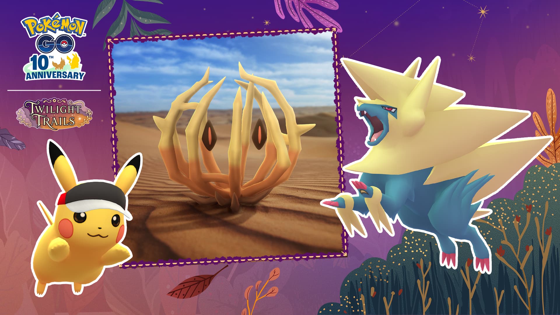 Pikachu with Mega Manectric and Bramblin for the Fall Marathon Buddy Trek 2026 event