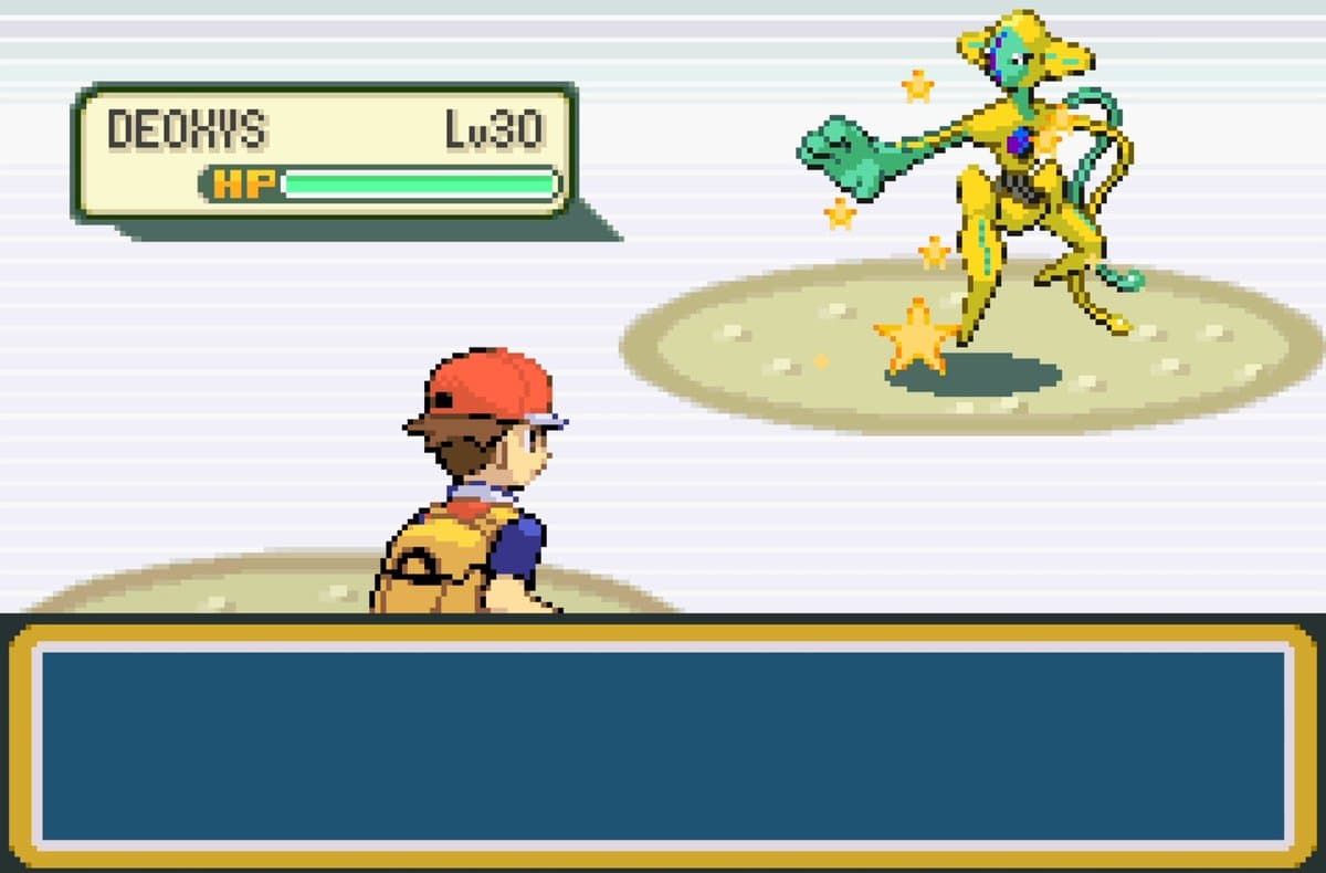 a shiny deoxys as it appears in firered and leafgreen