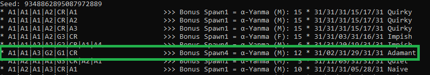 A sample output of the program for an Alpha Yanma outbreak