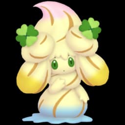 Alcremie (Rainbow Swirl Clover) official artwork