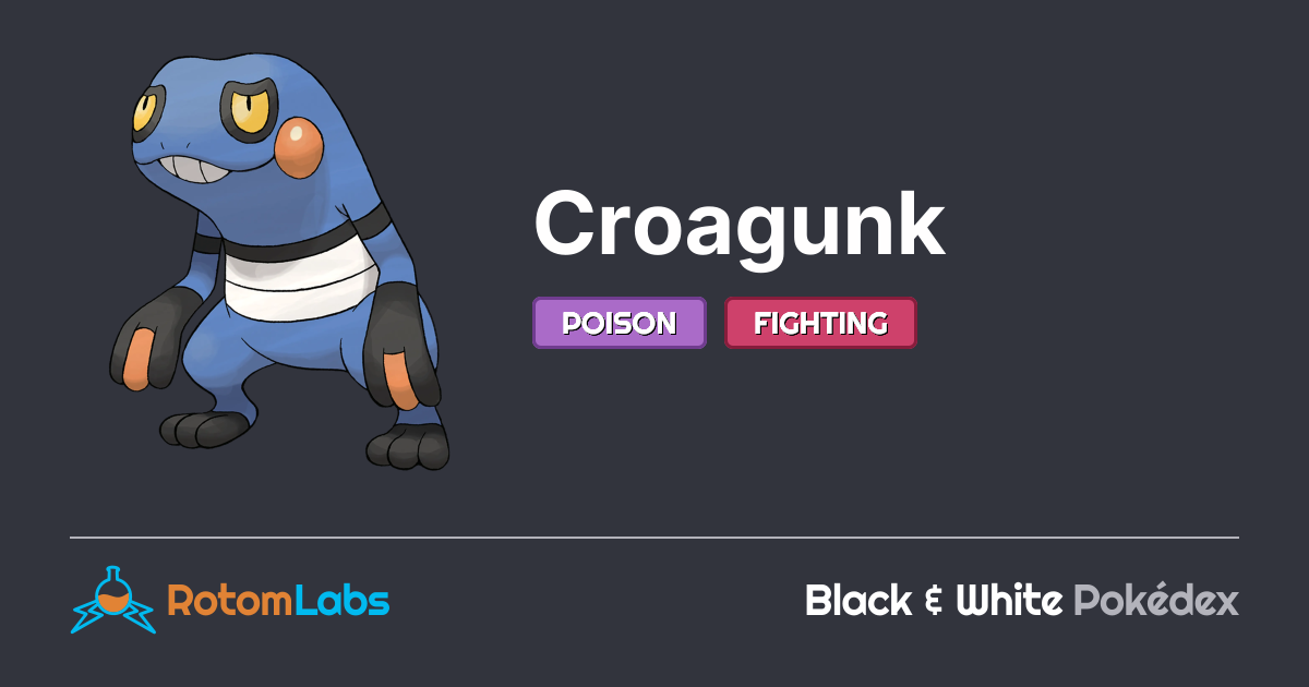 Croagunk Rumble Croagunk | RotomLabs Black & White Pokédex