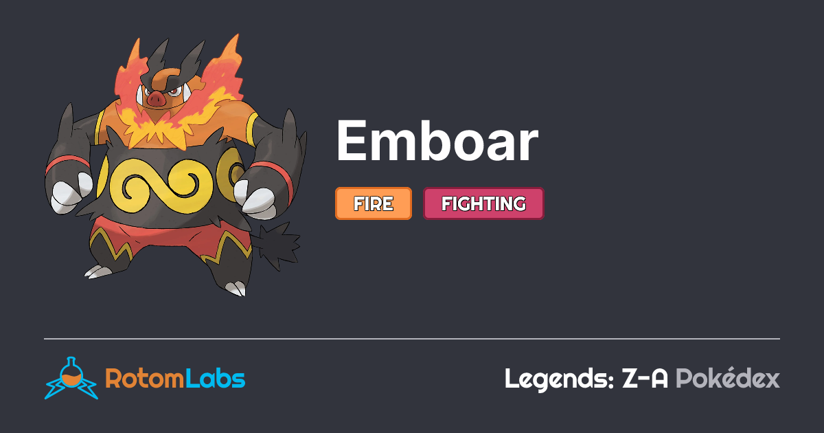 Emboar | RotomLabs Legends: Z-A Pokédex