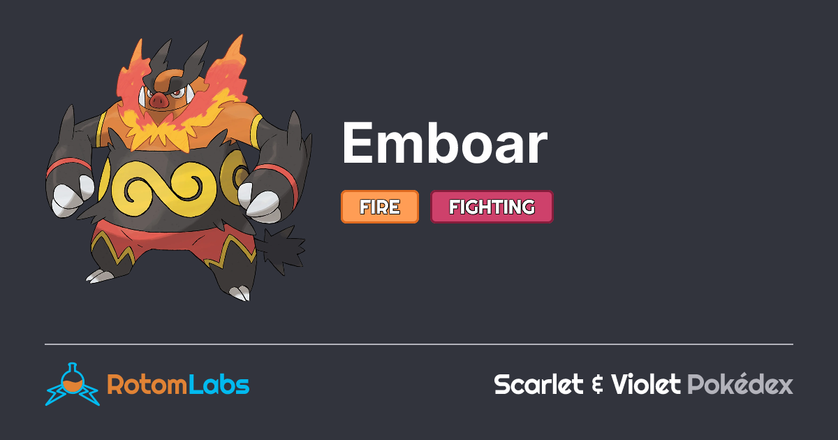 Emboar | RotomLabs Scarlet & Violet Pokédex