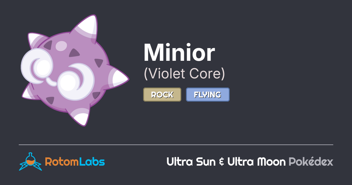 Minior Core Backside Violet Core Minior | RotomLabs Ultra Sun & Ultra Moon Pokédex