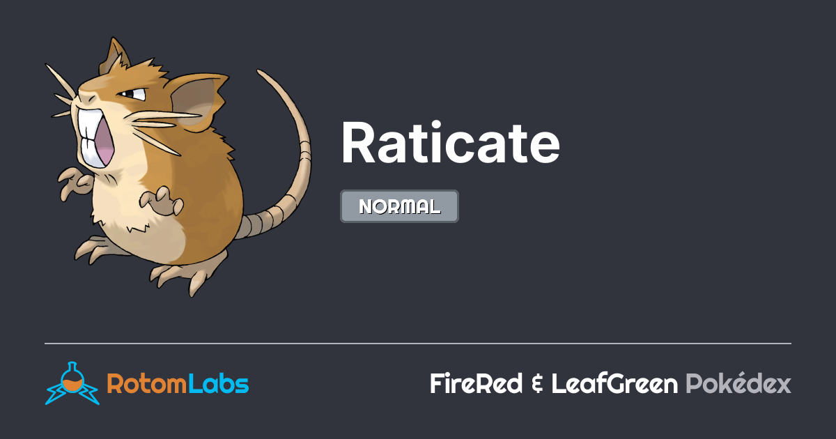 Shiny Raticazta Raticate | RotomLabs FireRed & LeafGreen Pokédex