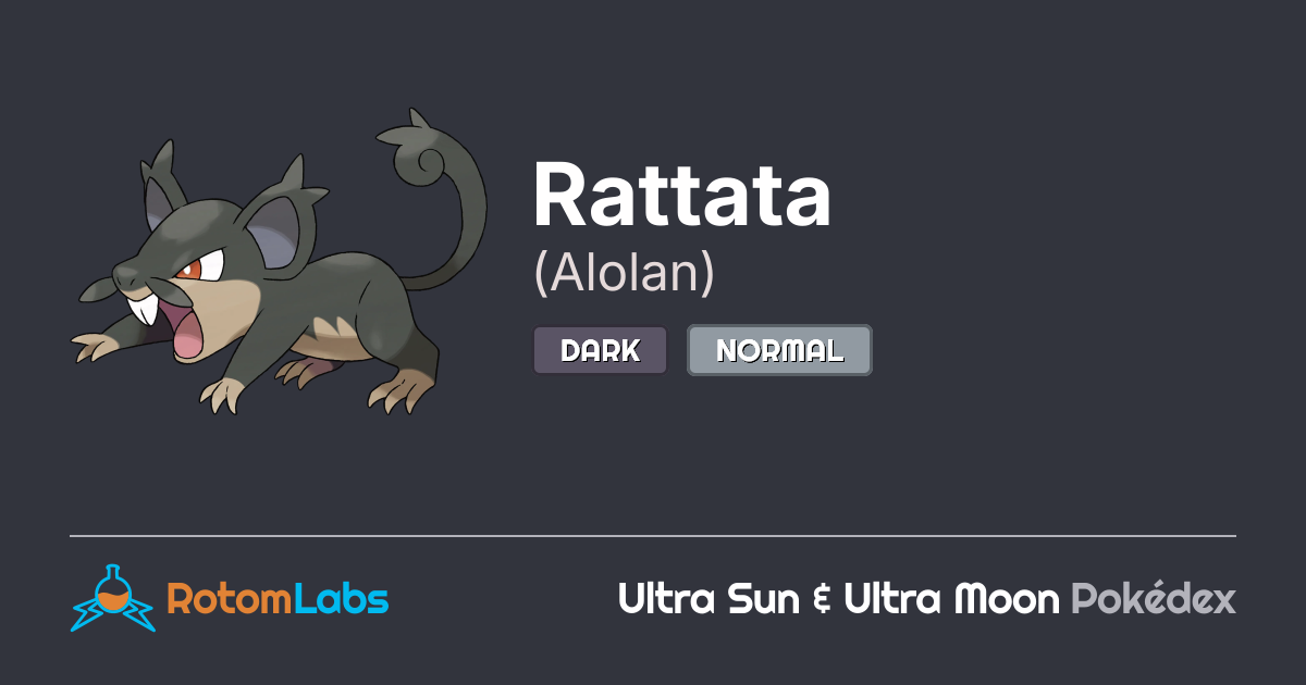 Alolan Rattatacate Alolan Rattata | RotomLabs Ultra Sun & Ultra Moon Pokédex