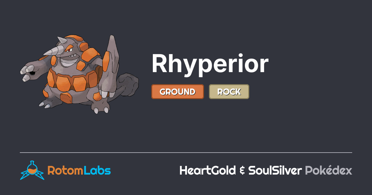 Steel Type Rhyperior Rhyperior | RotomLabs HeartGold & SoulSilver Pokédex
