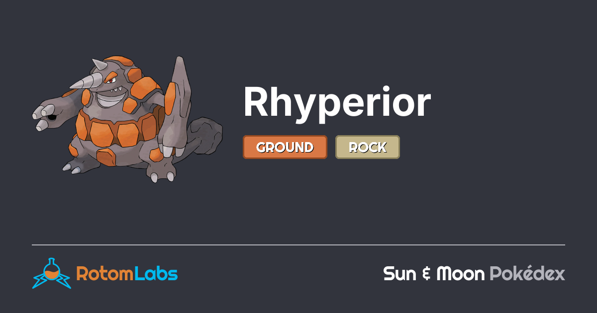 Shiny Rhyperior Pokemon Move Rhyperior | RotomLabs Sun & Moon Pokédex