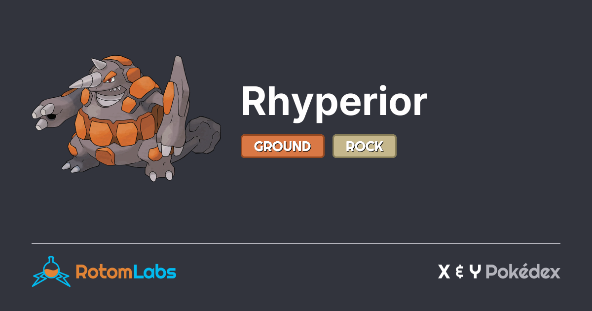 Pokemon Colossal Rhyperior Rhyperior | RotomLabs X & Y Pokédex