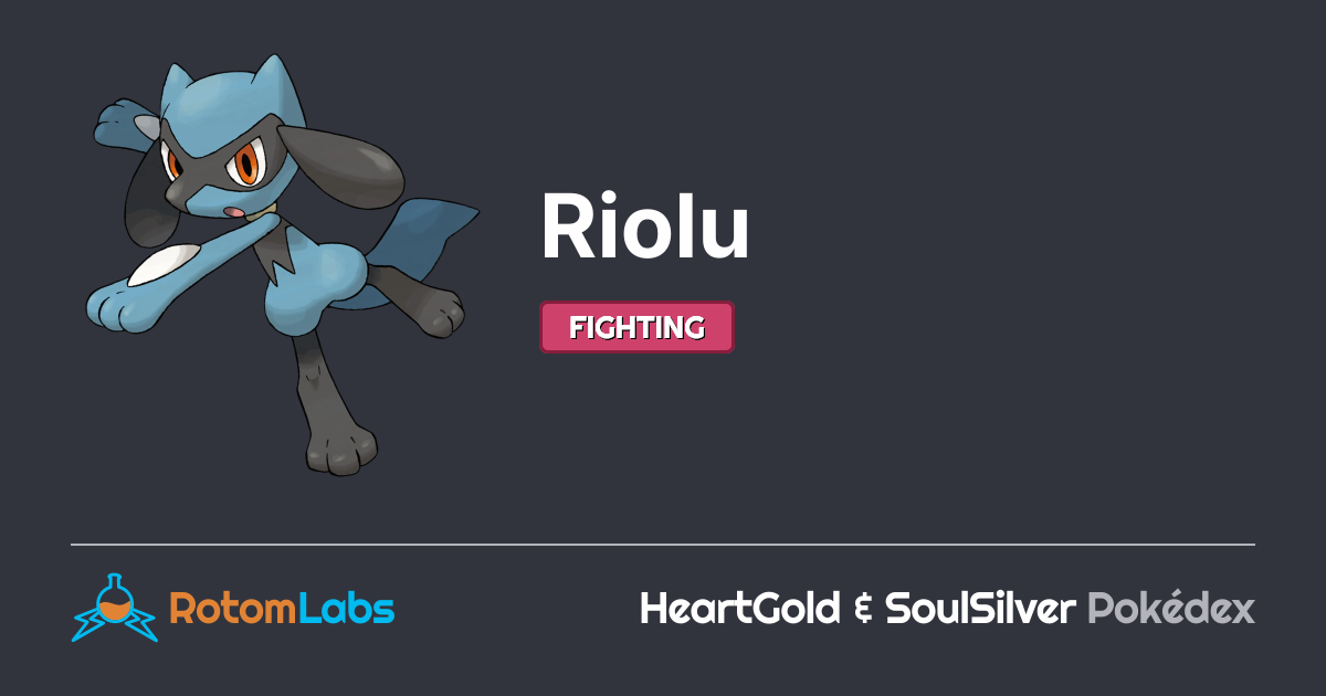 Pokemon Heart Scale Riolu Riolu | RotomLabs HeartGold & SoulSilver Pokédex