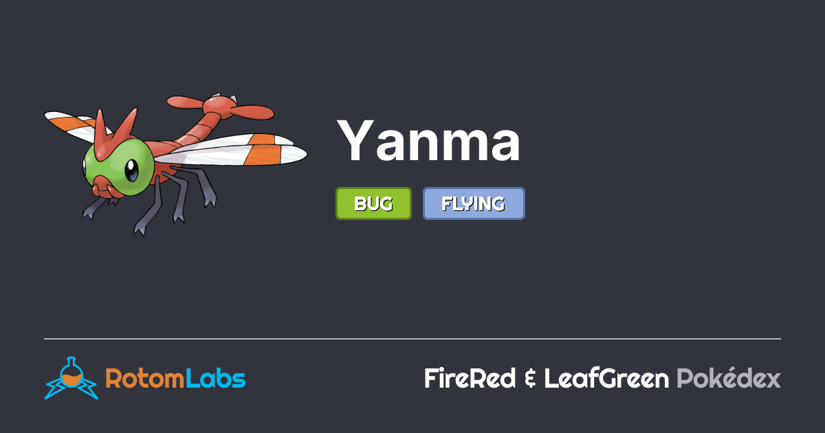 Pmd Bug Yanma | RotomLabs FireRed & LeafGreen Pokédex