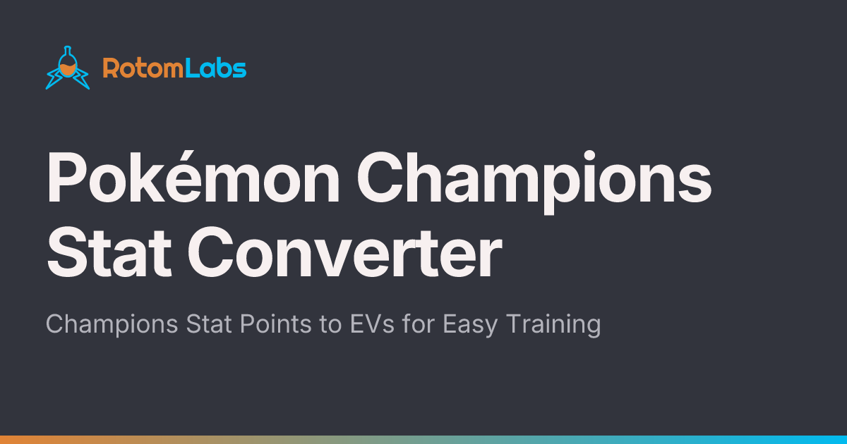 Pokémon Champions Stat Converter & SP Calculator - RotomLabs
