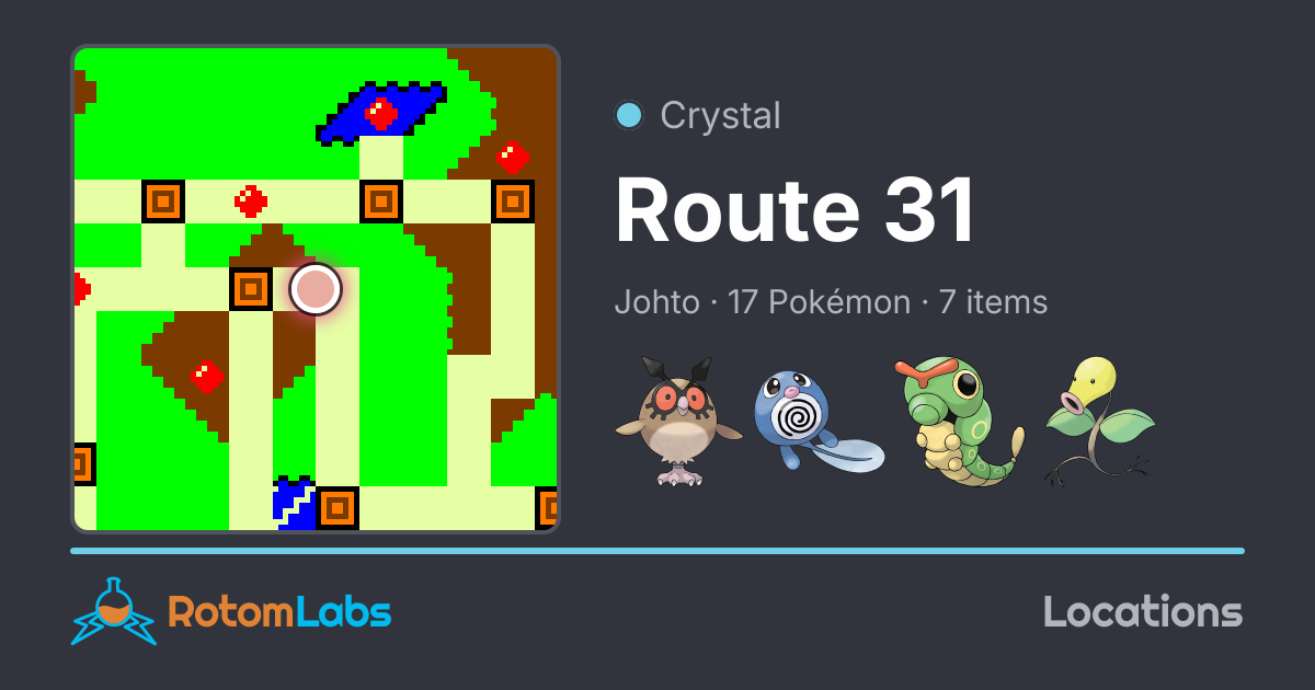 Route 31 - Pokémon Crystal | RotomLabs