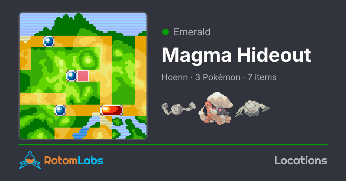 Magma Hideout - Pokémon Emerald | RotomLabs
