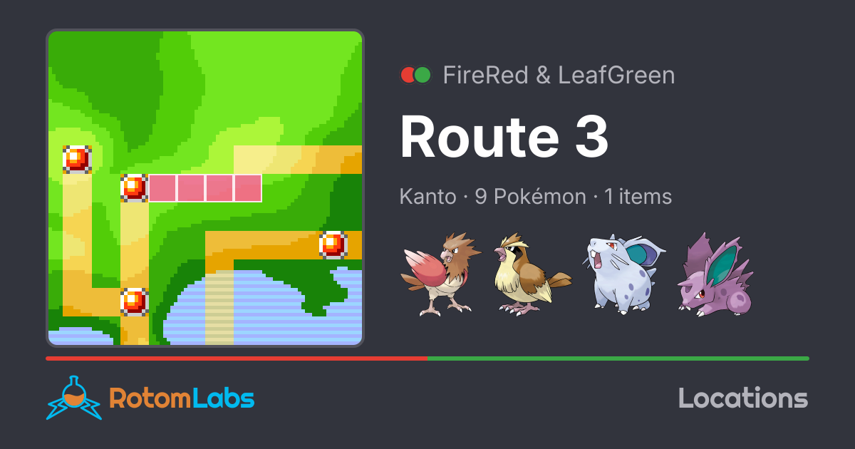 Route 3 - Pokémon FireRed & LeafGreen | RotomLabs